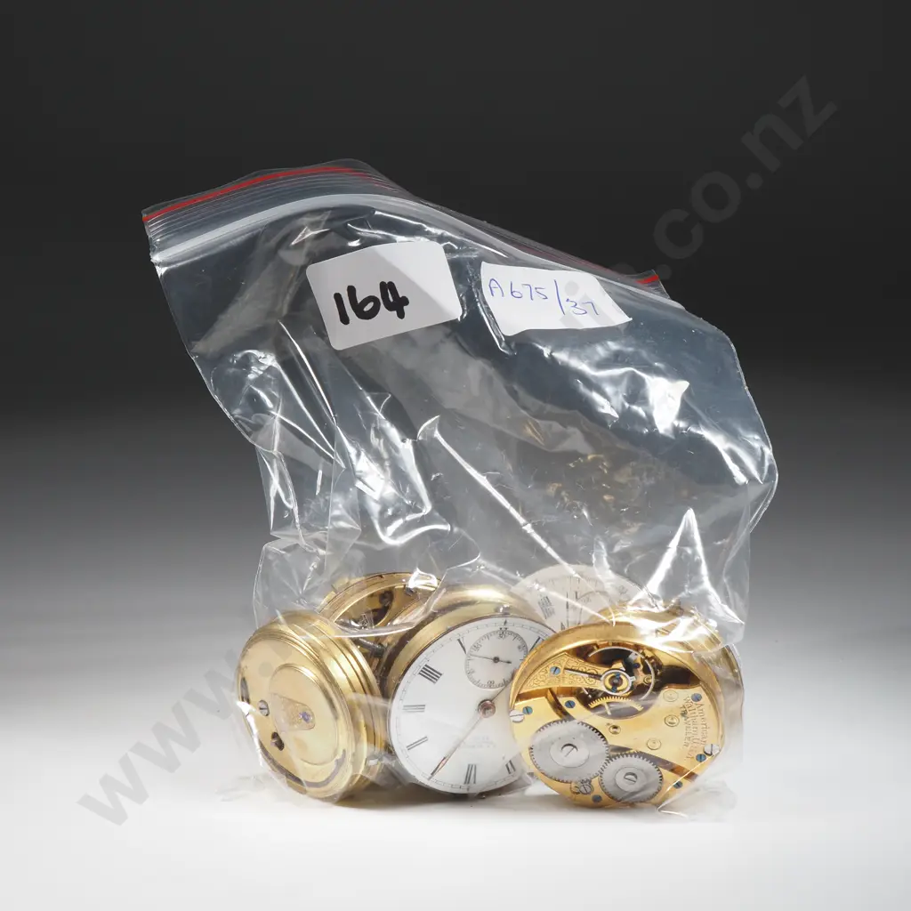 Assortment Of Pocket Watch Movement with Enamel Dials Image 1++