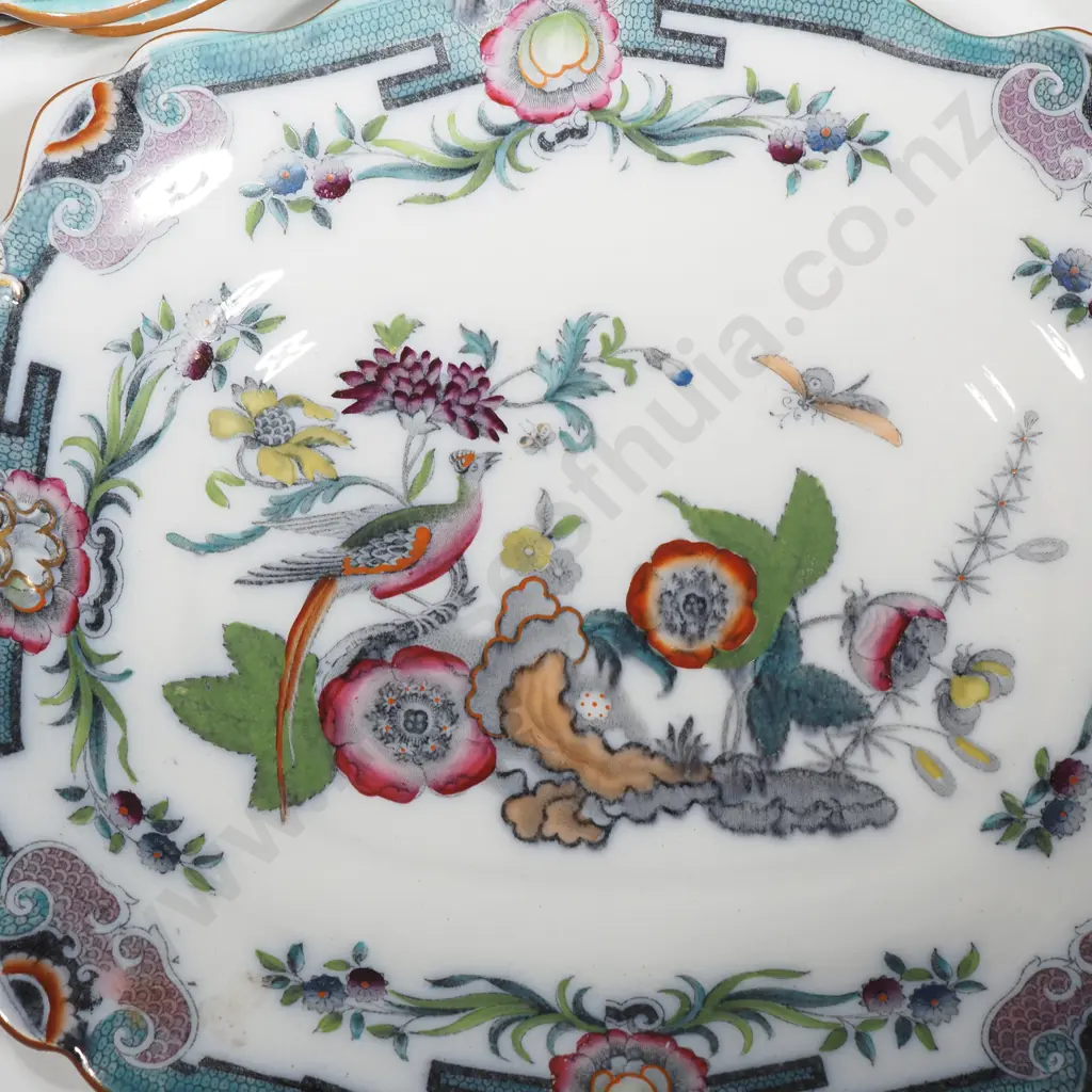 Victorian Francis Morley Dessert Set Comprising Large And Impressive Tazza, Ashet,Two Smaller Serving Dishes & 11 Plates Image 1++