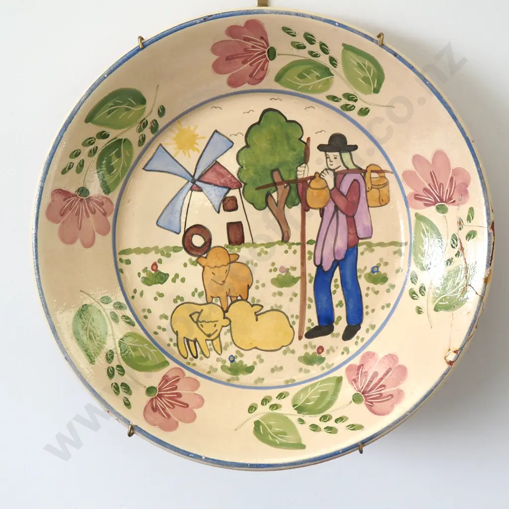 Hand Painted Redondo Pirraca Terracotta Pottery Plate A/F Image 1++