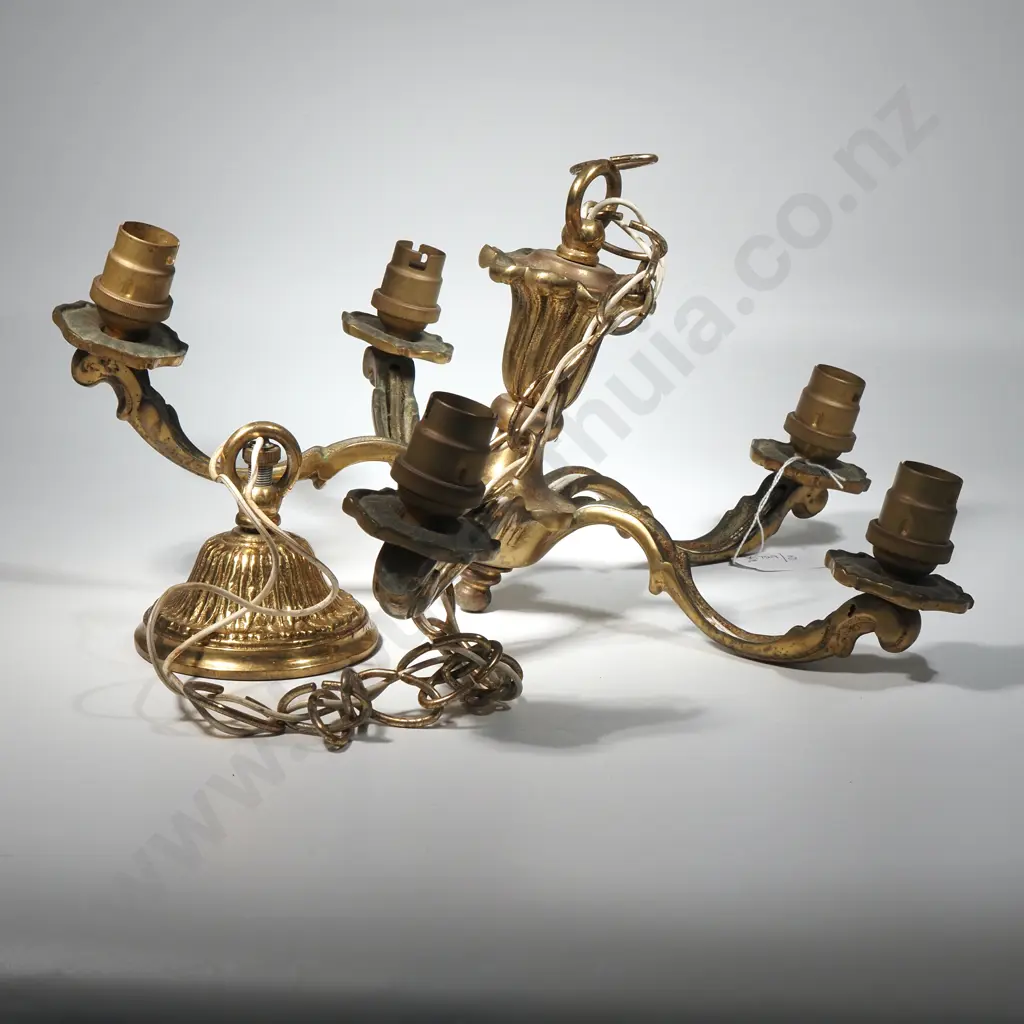 Five Branch Brass Ceiling Lamp  Image 1++
