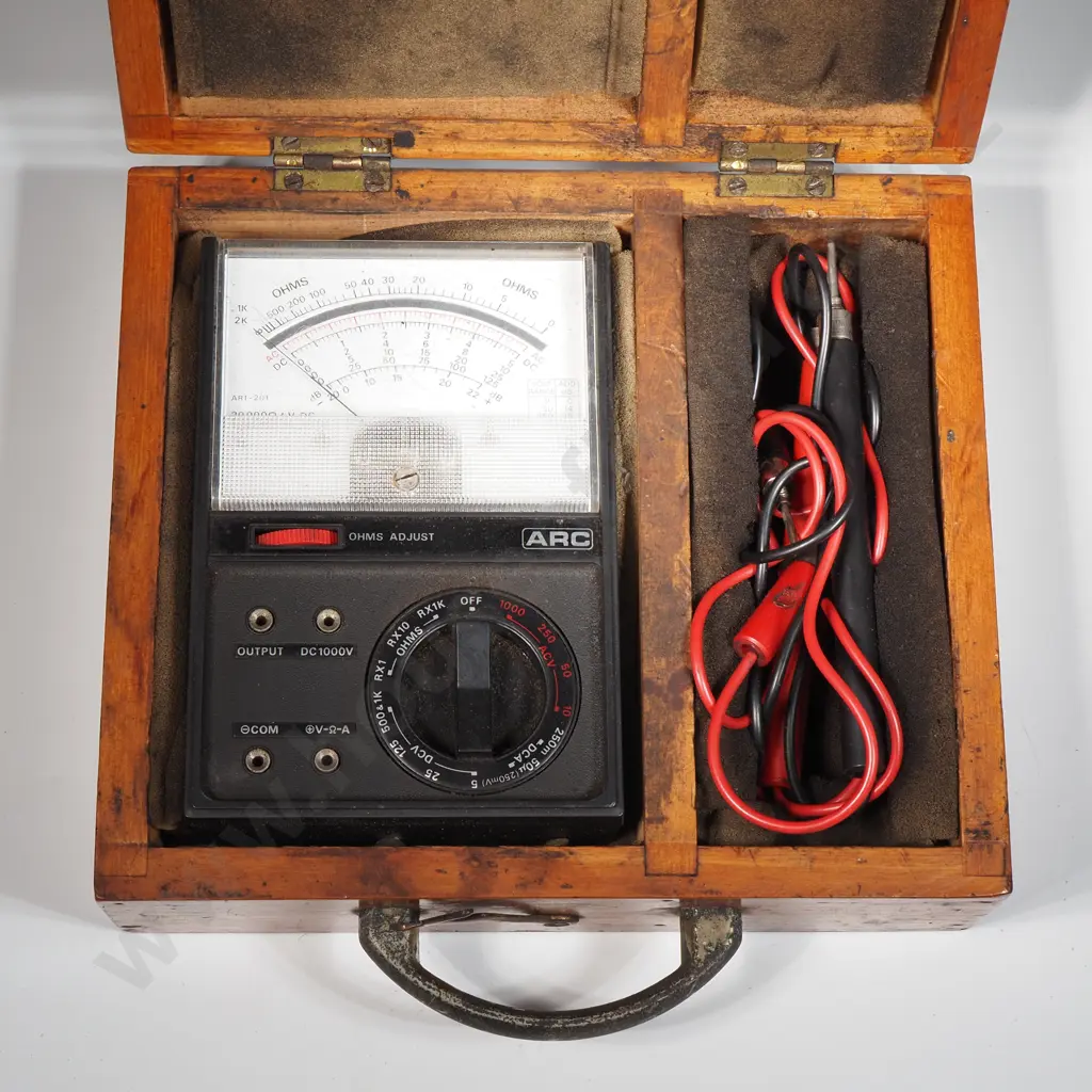 Vintage Arc Multimeter In Wooden Box  Image 1++