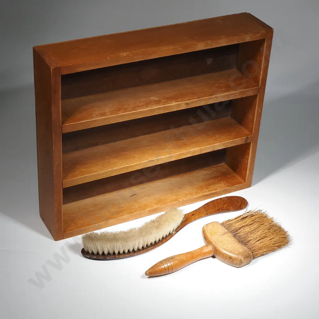 Vintage Wooden Cutlery Box, Crumb Brush & Wallpaper Image 1++