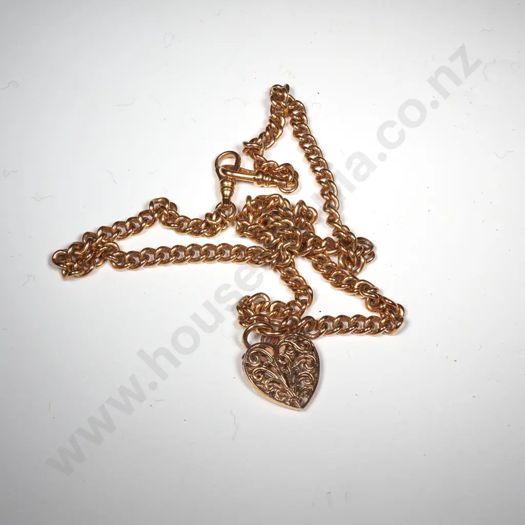 Gold Plated Vintage Chain With Heart Shaped Locket.  Image 1++