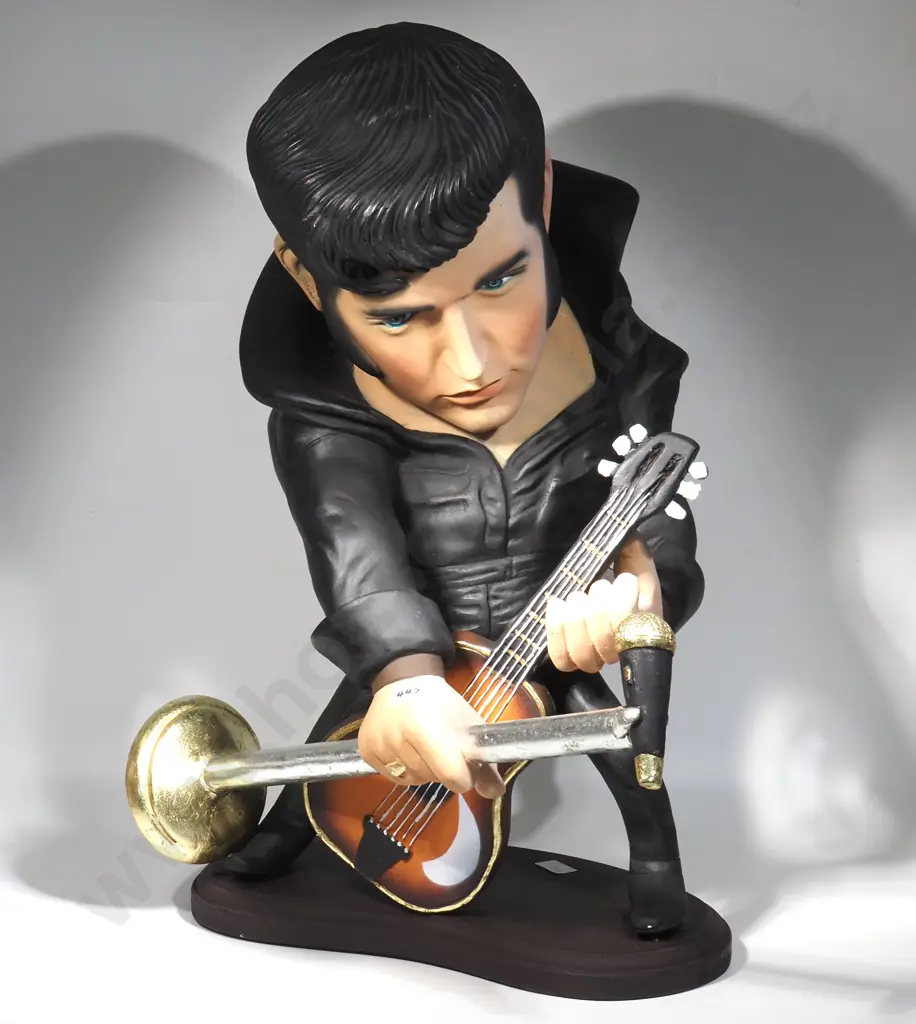 Large Resin Figure Of Elvis Presley with Microphone & Guitar Image 1++