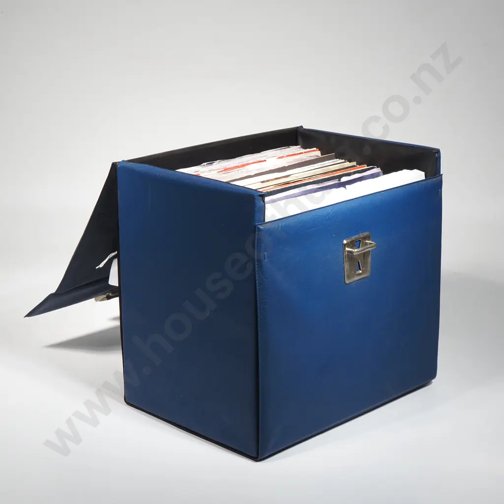 Vinyl Case Containing 45 Records Including The Alan Parson Project, Mowtown Image 1++