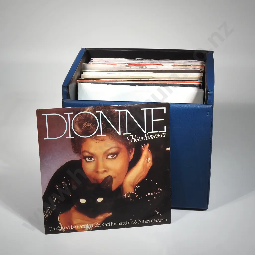 Vinyl Case Containing 45 Records Including The Alan Parson Project, Mowtown Image 1++