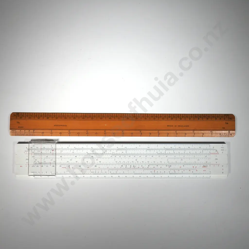 Japanese Vintage Fuji No 108 Slide Rule & Armstrong Ruler Image 1++