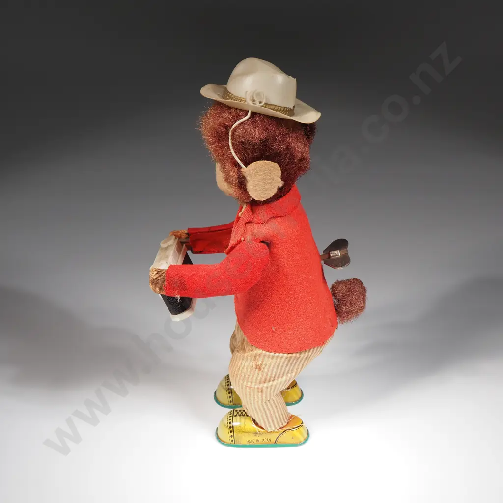 Vintage Japanese Tin Plate Toy Monkey w Camera - Appears Working Image 1++