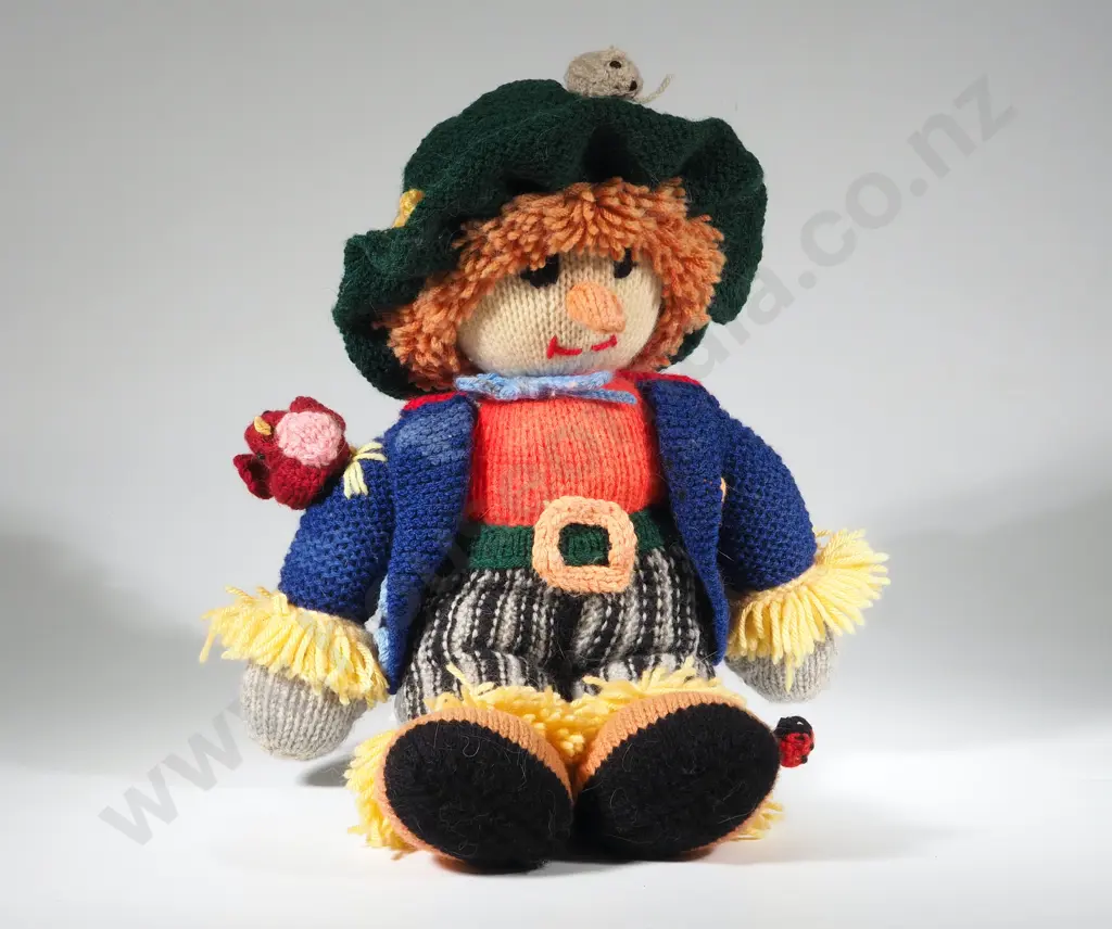 Hand Knitted Scarecrow Soft Toy & A Crocheted Teddy  Image 1++