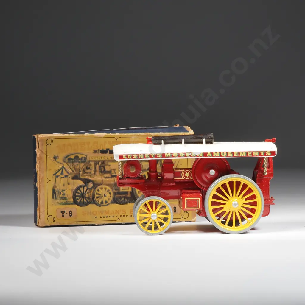 1958  Vintage Matchbox Y-9 Models of Yesteryear 1924 Fowler "Big Lion" Showman's Engine Die Cast Car Image 1++