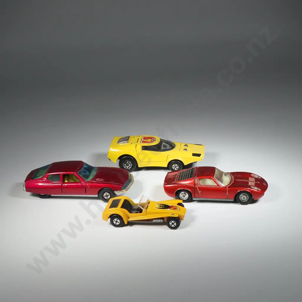 Three Matchbox Mixed Cars: Citroen, Lamborghini Miura & Others Image 1++