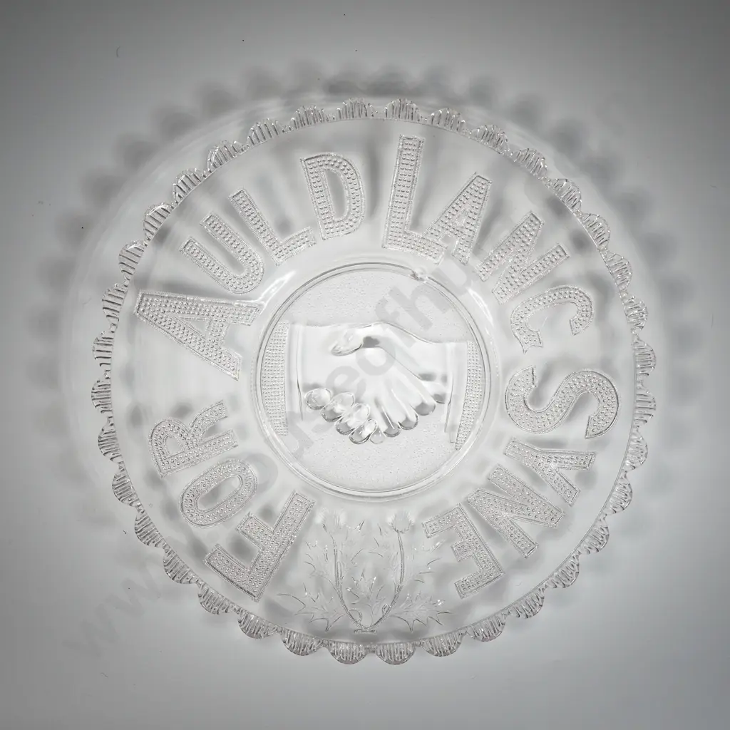 Royal Tour Glass Plate, For Auld Lang Syne Glass Plate, Glass ER Plate & Chrome ER Tray & A Bowl Image 1++