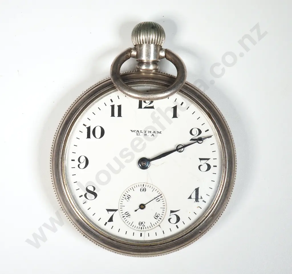 Waltham Sterling Silver Pocket Watch Image 1++