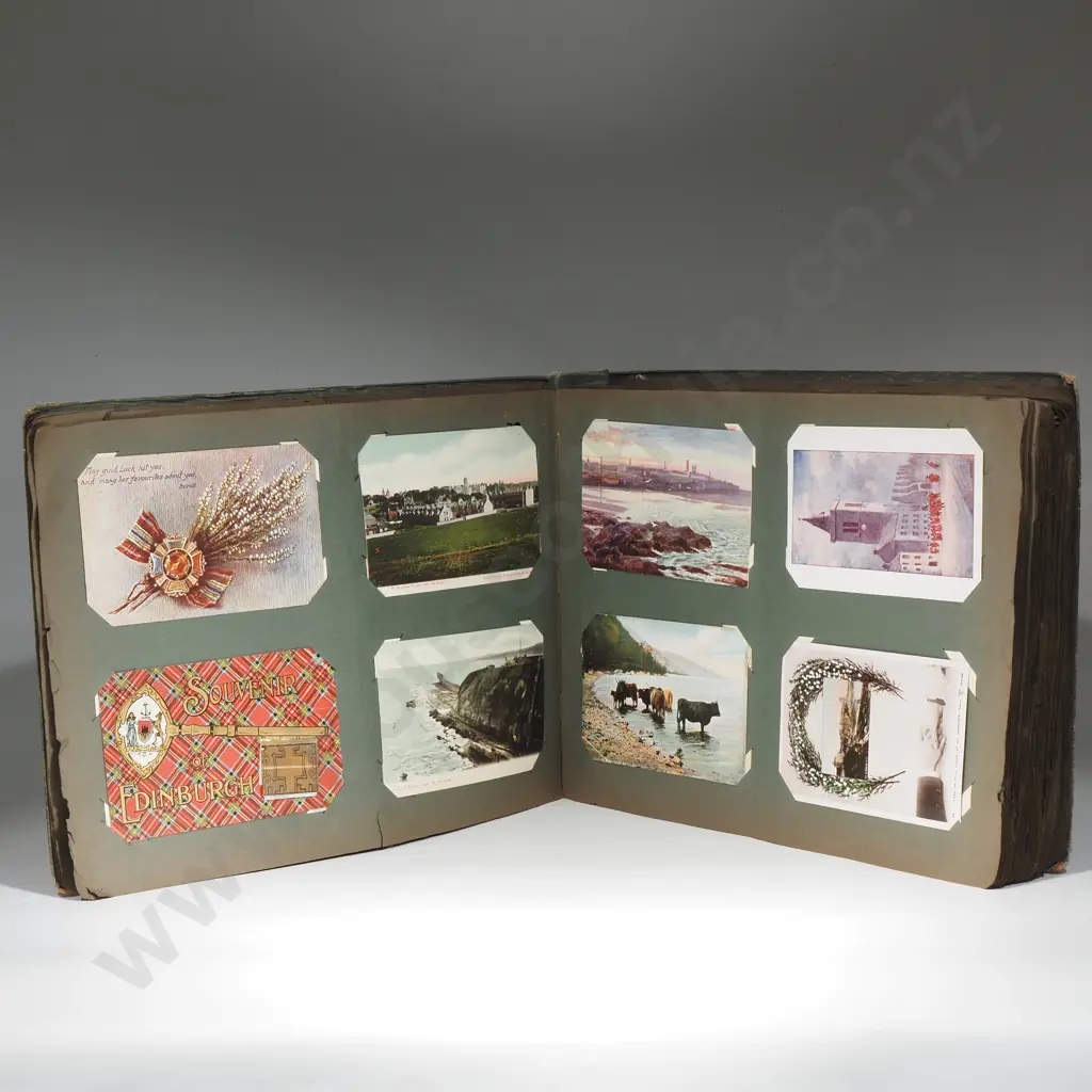 Vintage Album With Art Nouveau Designs With A Variety Of Postcards Mainly International Scenes. Image 1++