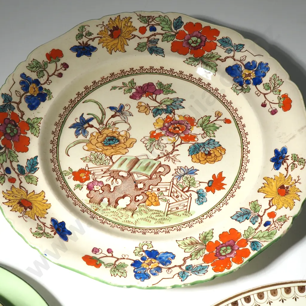 Royal Doulton Dutch Series: Cup, Saucer & Plate. Masons Iron Stone Plate In A Bible Pattern. Two Wedgewood Plates Image 1++