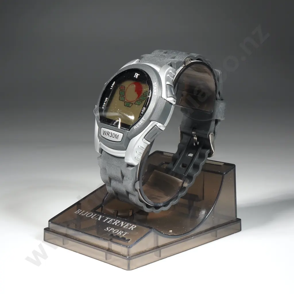 Men's two Tone Gray Tone Bijoux Terner Day Date Month Digital Sport Watch WR 30M Image 1++