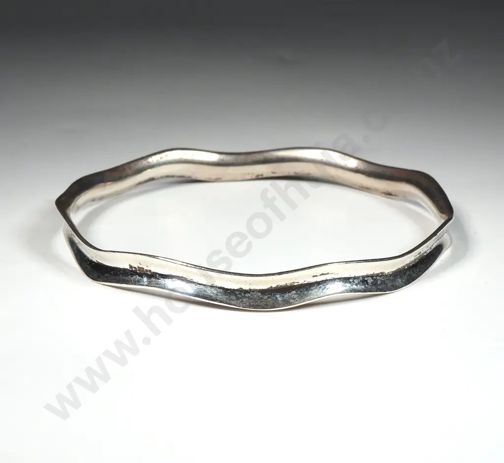 Sterling Silver Bracelet With Fluted Edge Image 1++