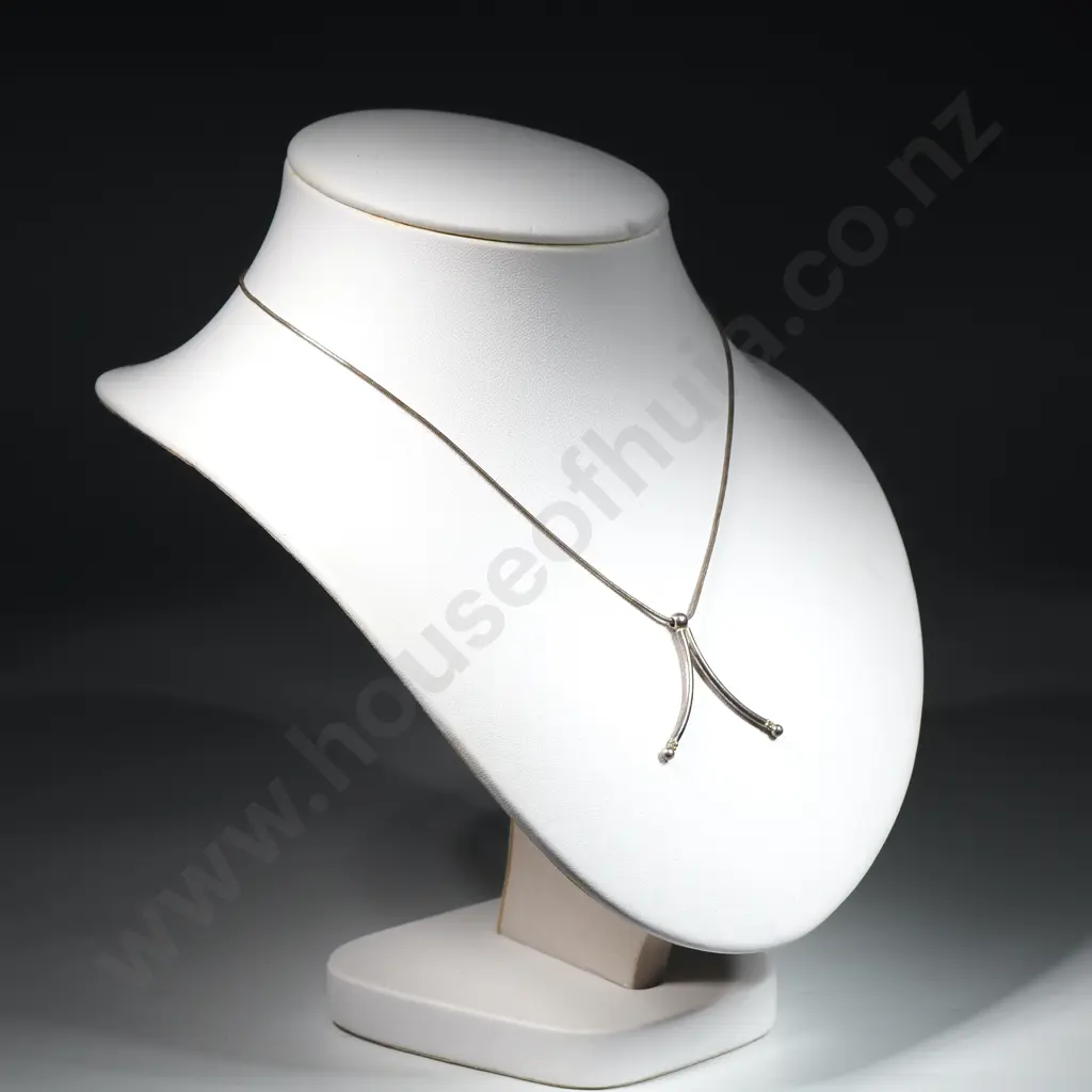 Sterling Silver Snake Chain & Wish Bone Pendant Image 1++