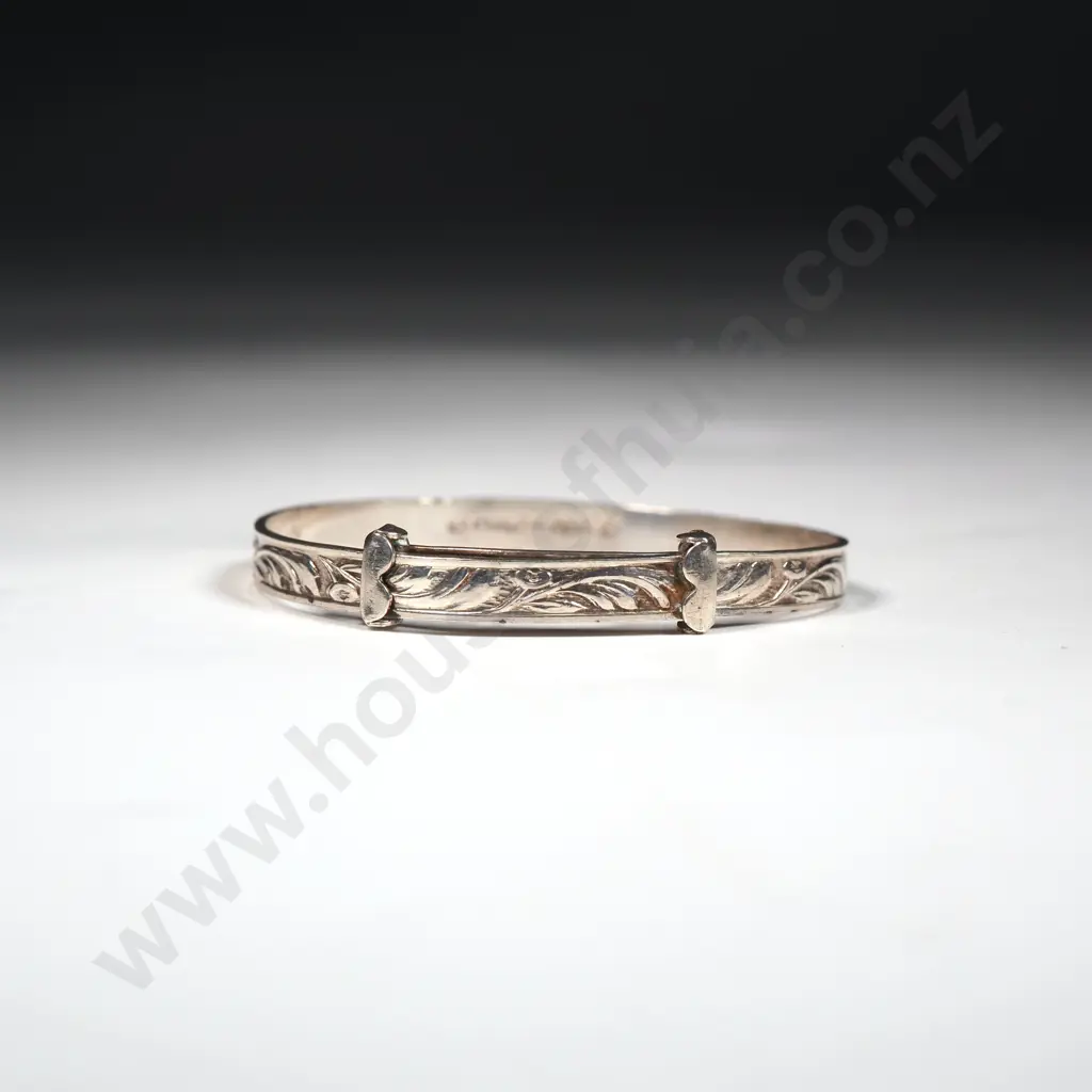 Sterling Silver Engraved Expandable Babies Bangle Image 1++
