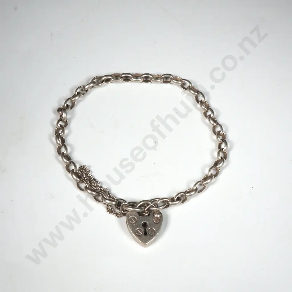 Sterling Silver Chain Link Babies' Bracelet With Locket Image 1++