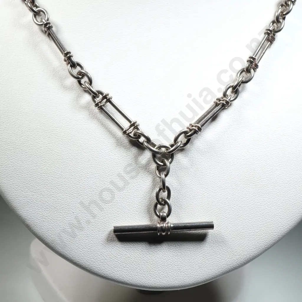 Sterling Silver Fancy Fob Chain Necklace Image 1++