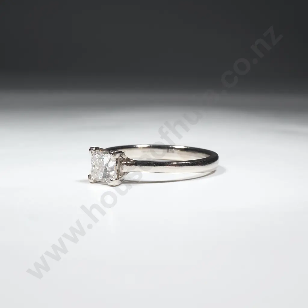 Platinum Diamond Solitaire Ring w Valuation for $8,000.00 - .59 Carat Diamond E VVS2 - Extremely High Grade Stone Image 1++