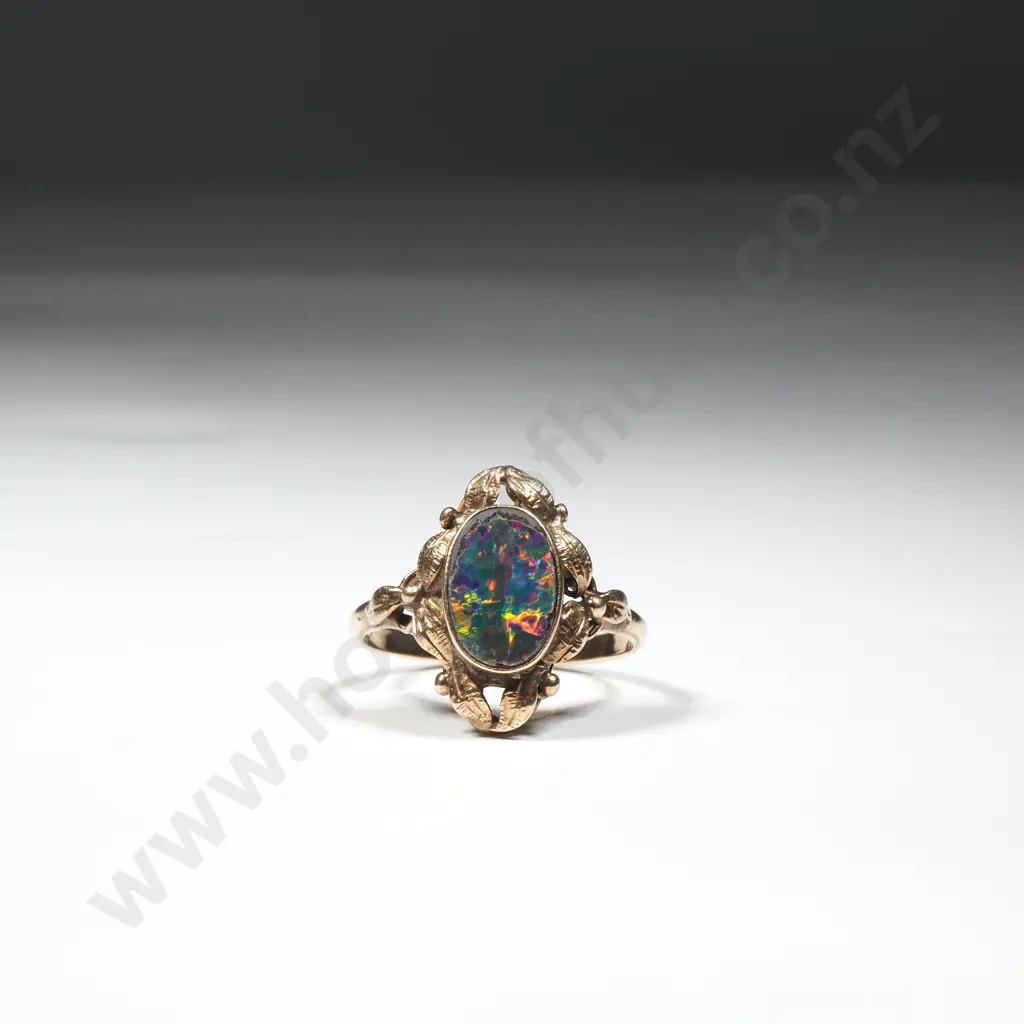 9ct Gold Opal Doublet Ring - Rhoda Wager Style Image 1++