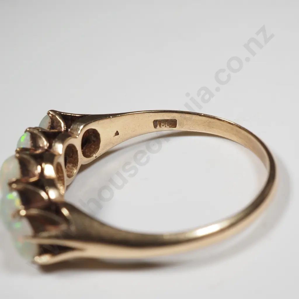 Antique 18ct Gold Opal Bridge Ring Image 1++