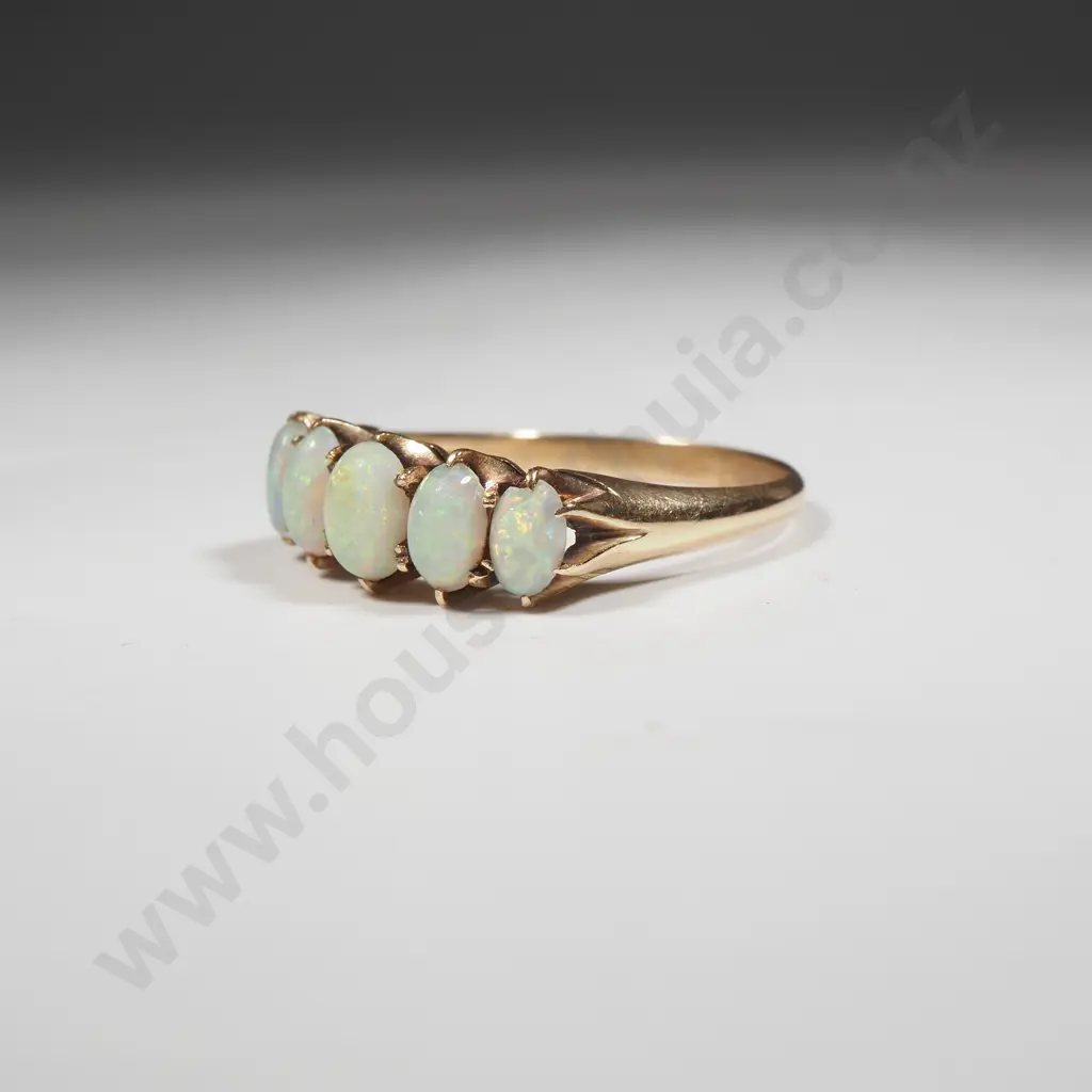 Antique 18ct Gold Opal Bridge Ring Image 1++