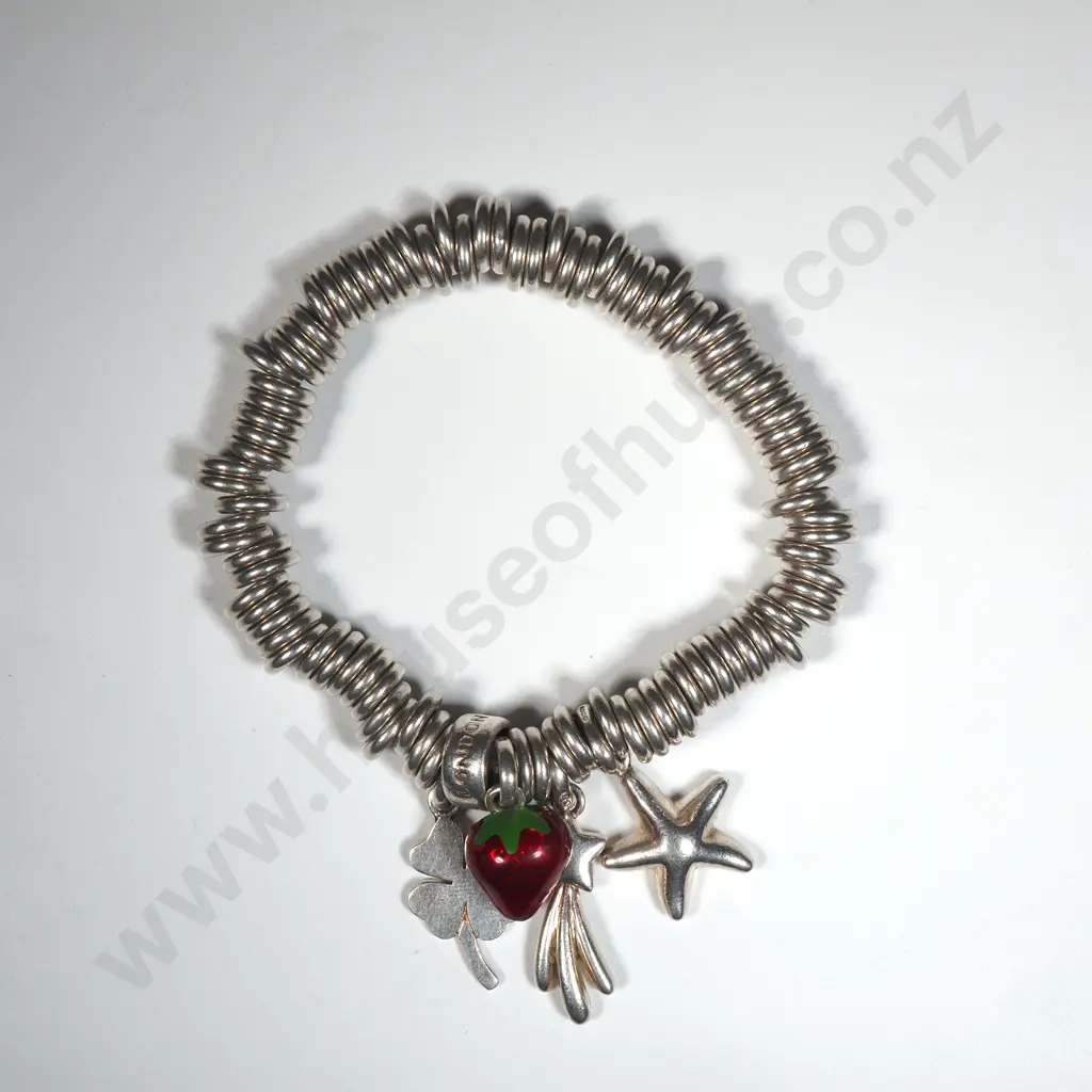 Substantial Sterling Silver "London Links" Bracelet w Additional Attachment Links Image 1++