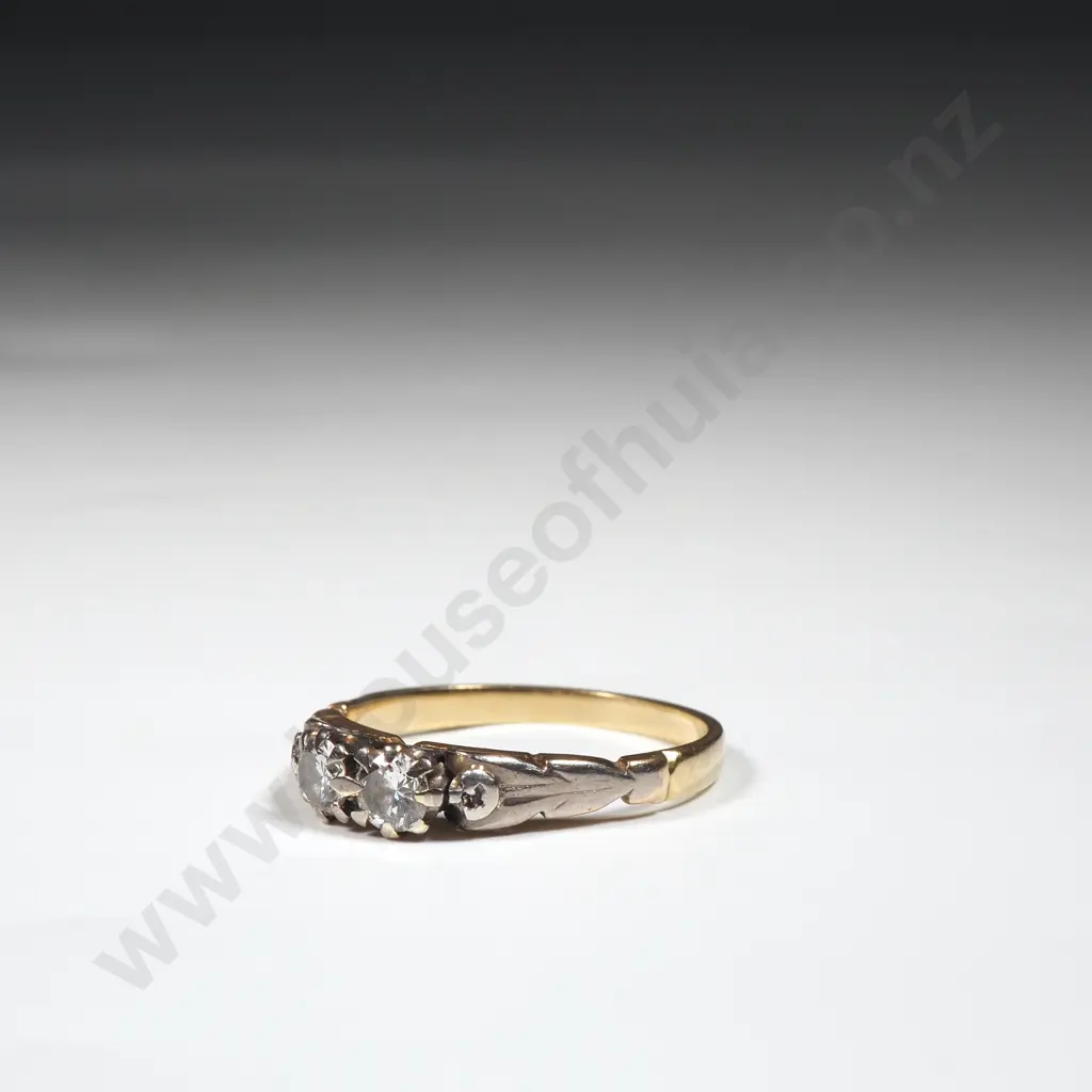 Antique 18ct Gold Diamond Ring Image 1++