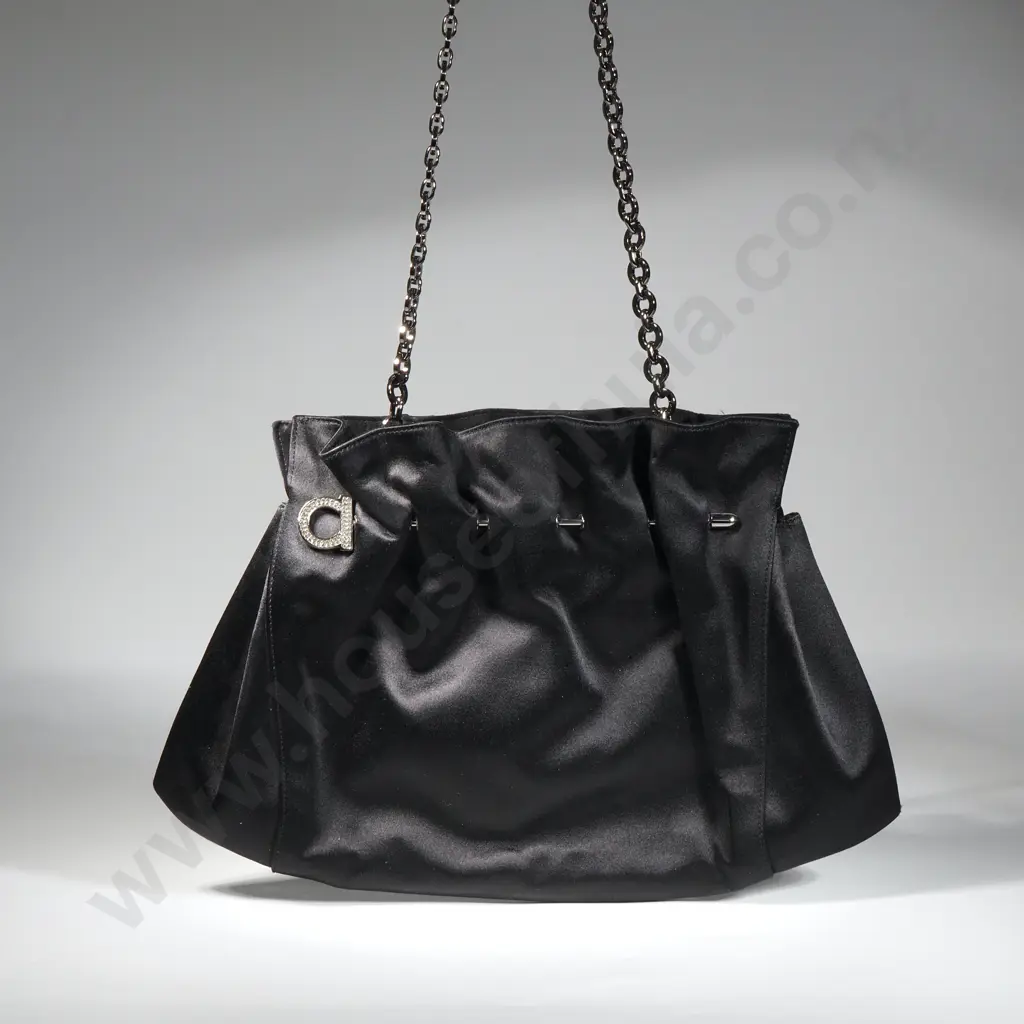 SALVATORE FERRAGAMO Silk Black Handbag Image 1++