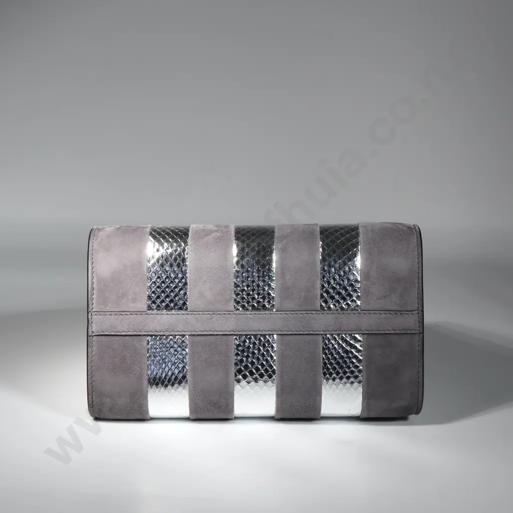 PRADA Suede & Metallic Snakeskin Handbag Image 1++