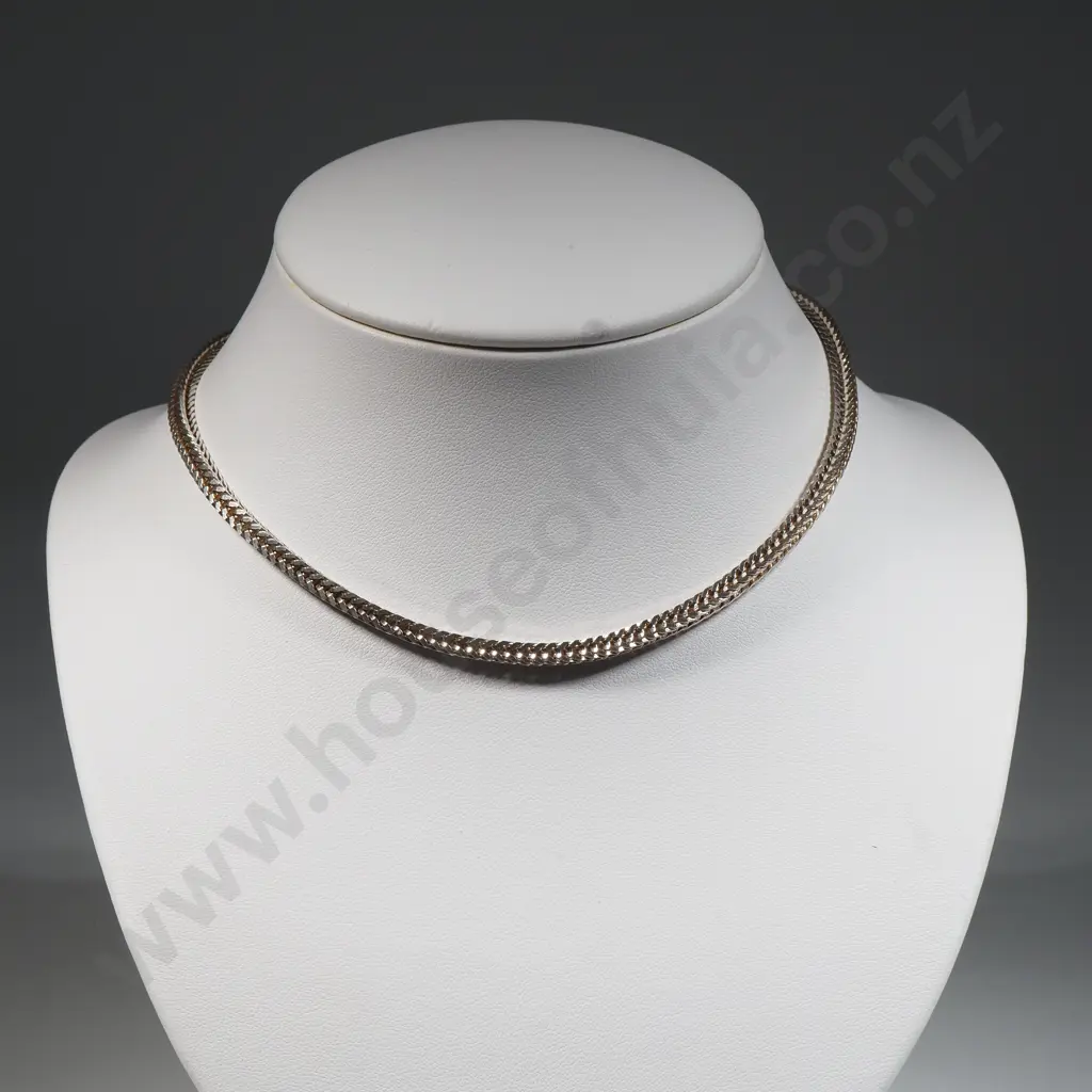 Sterling Silver Square Herringbone Necklace  Image 1++