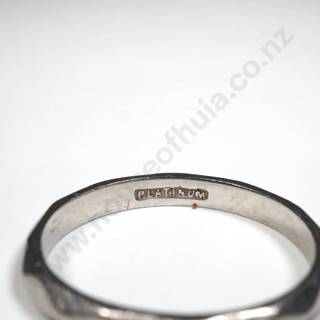 Faceted Platinum  Wedding Band. Image 1++