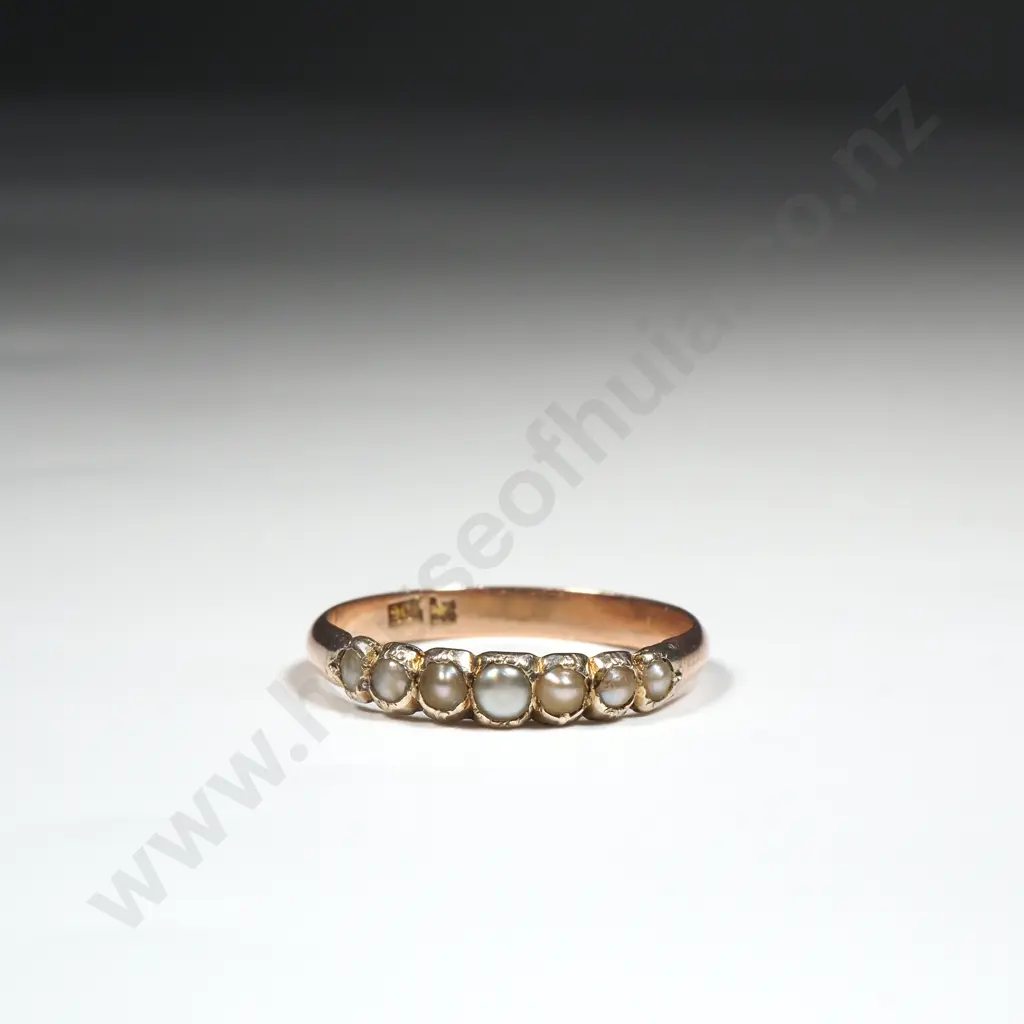 Antique 9ct Gold Seedpearl Ring Image 1++