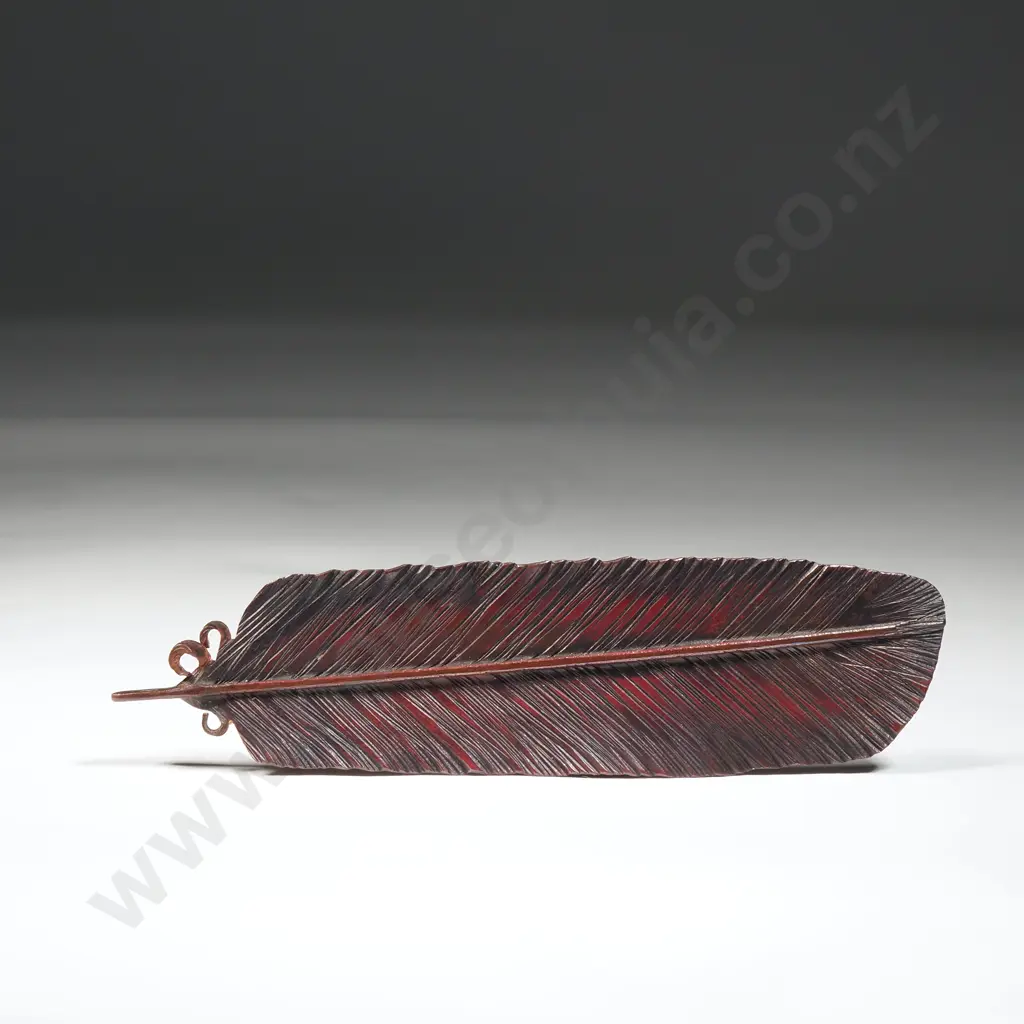 Handcrafted Bob Wyber Copper Feather Brooch Image 1++