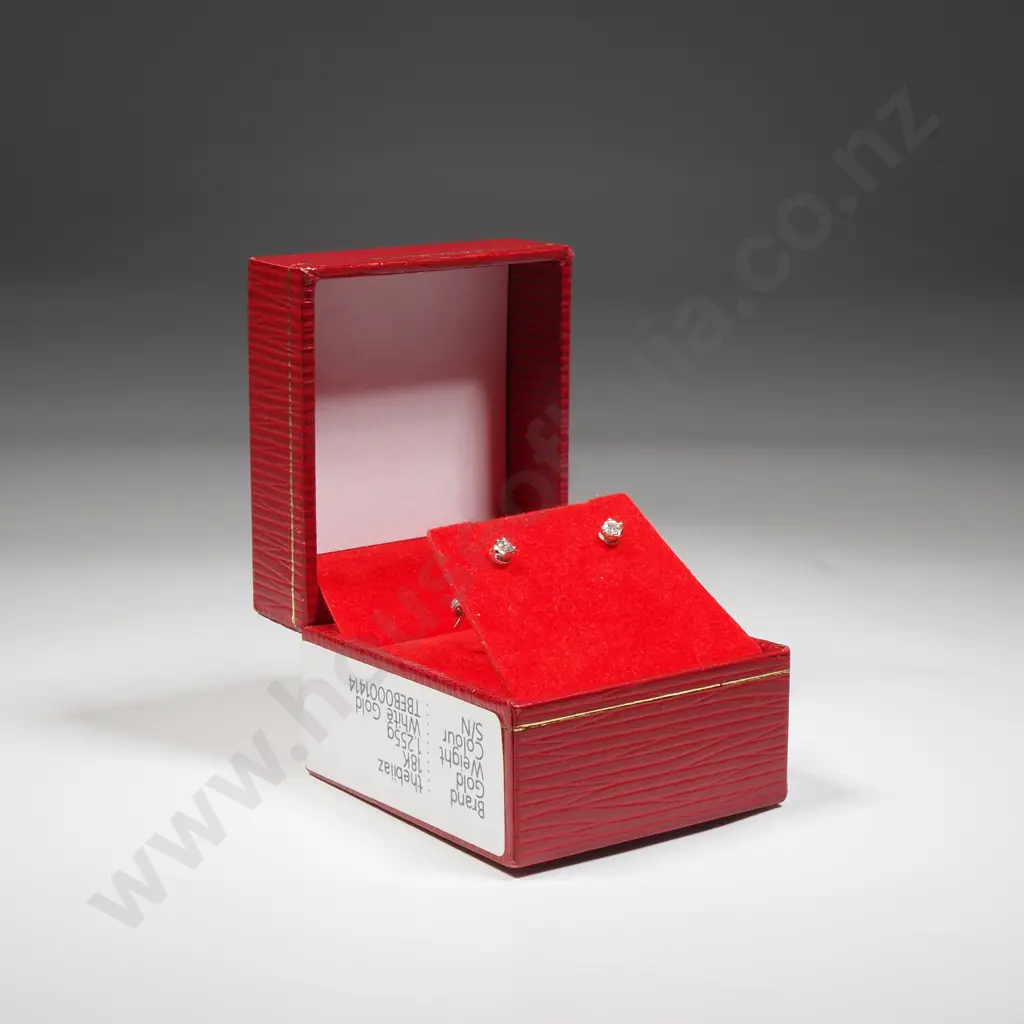 Pair of 18ct White Gold & Diamond Stud Earrings. Diamond Weight  0.05 ct Image 1++