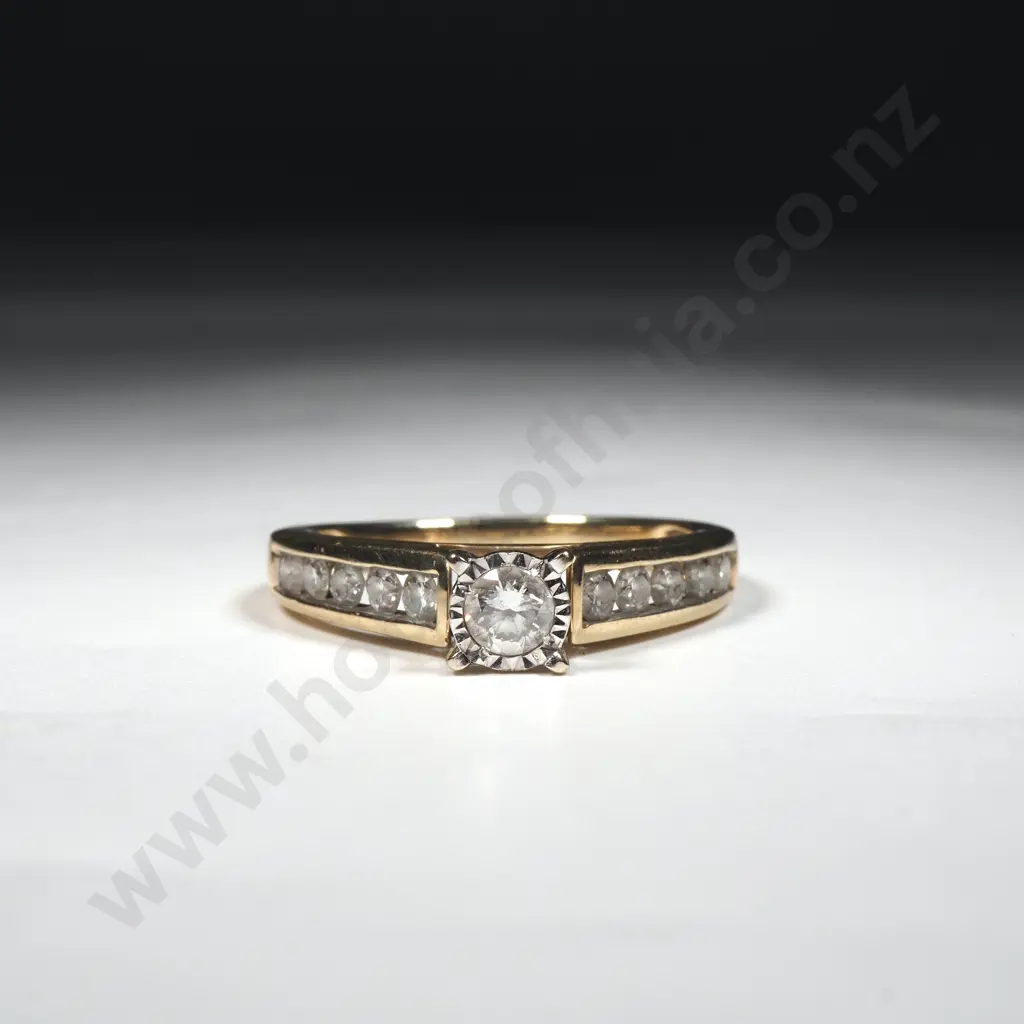14ct Gold Diamond Solitaire Ring Image 1++
