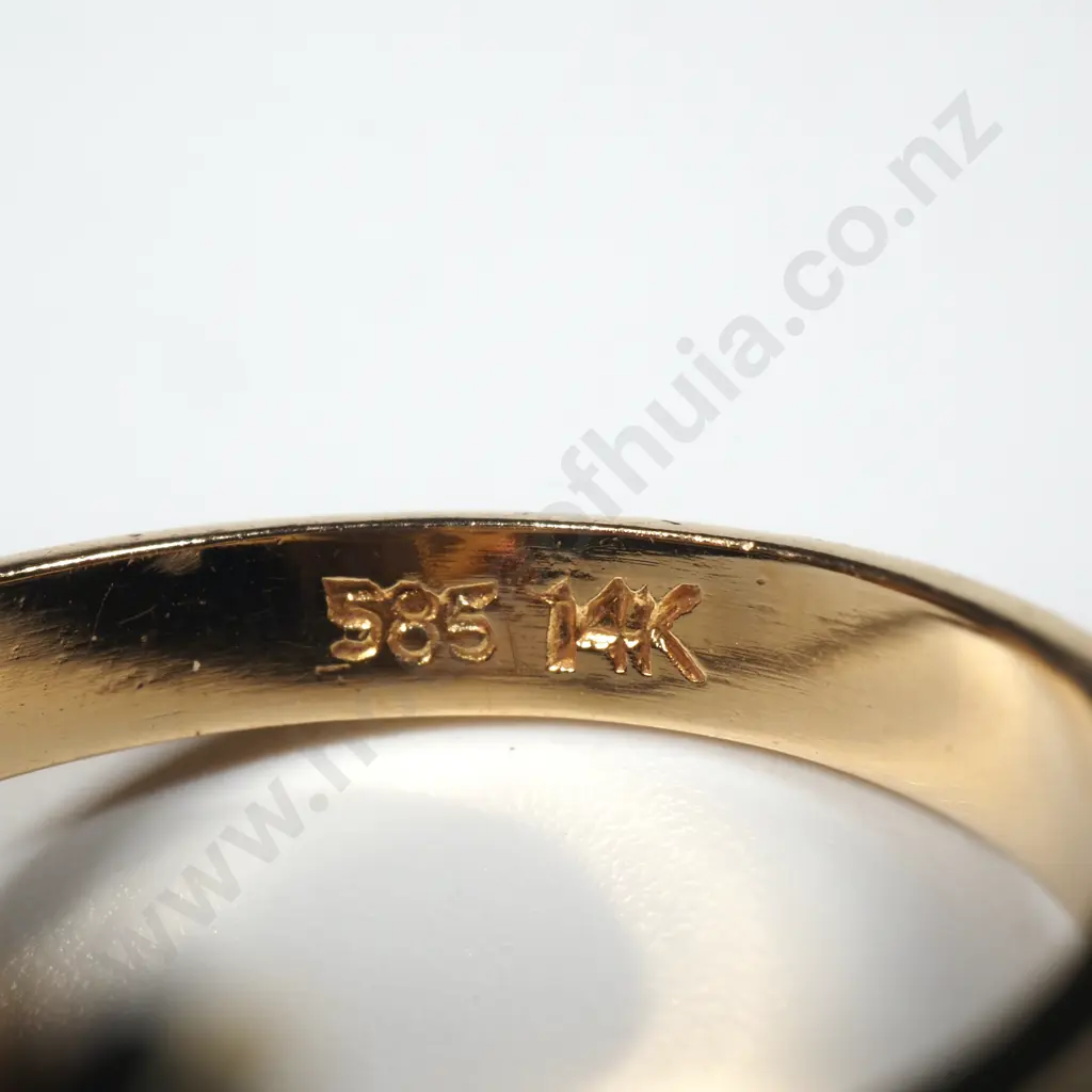 14ct Yellow Gold Jadeite, Ruby & Diamond Ring- Evaluation of $2,495 Image 1++