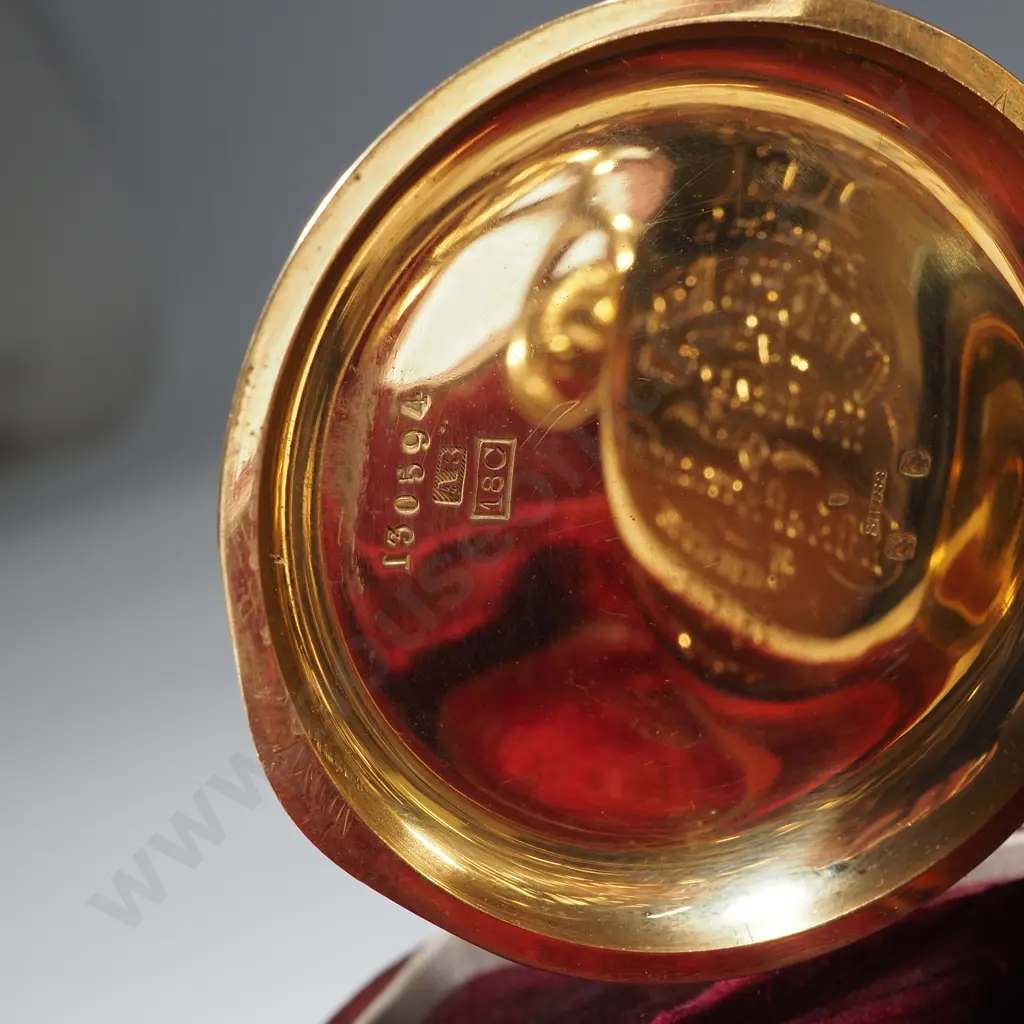 Exceptional Cased 18ct Gold Hunter Pocket Watch Chronometer By Baume London Image 1++