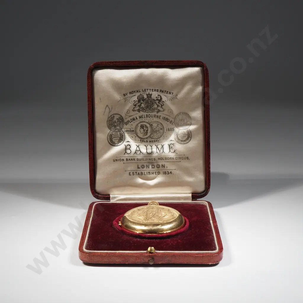 Exceptional Cased 18ct Gold Hunter Pocket Watch Chronometer By Baume London Image 1++