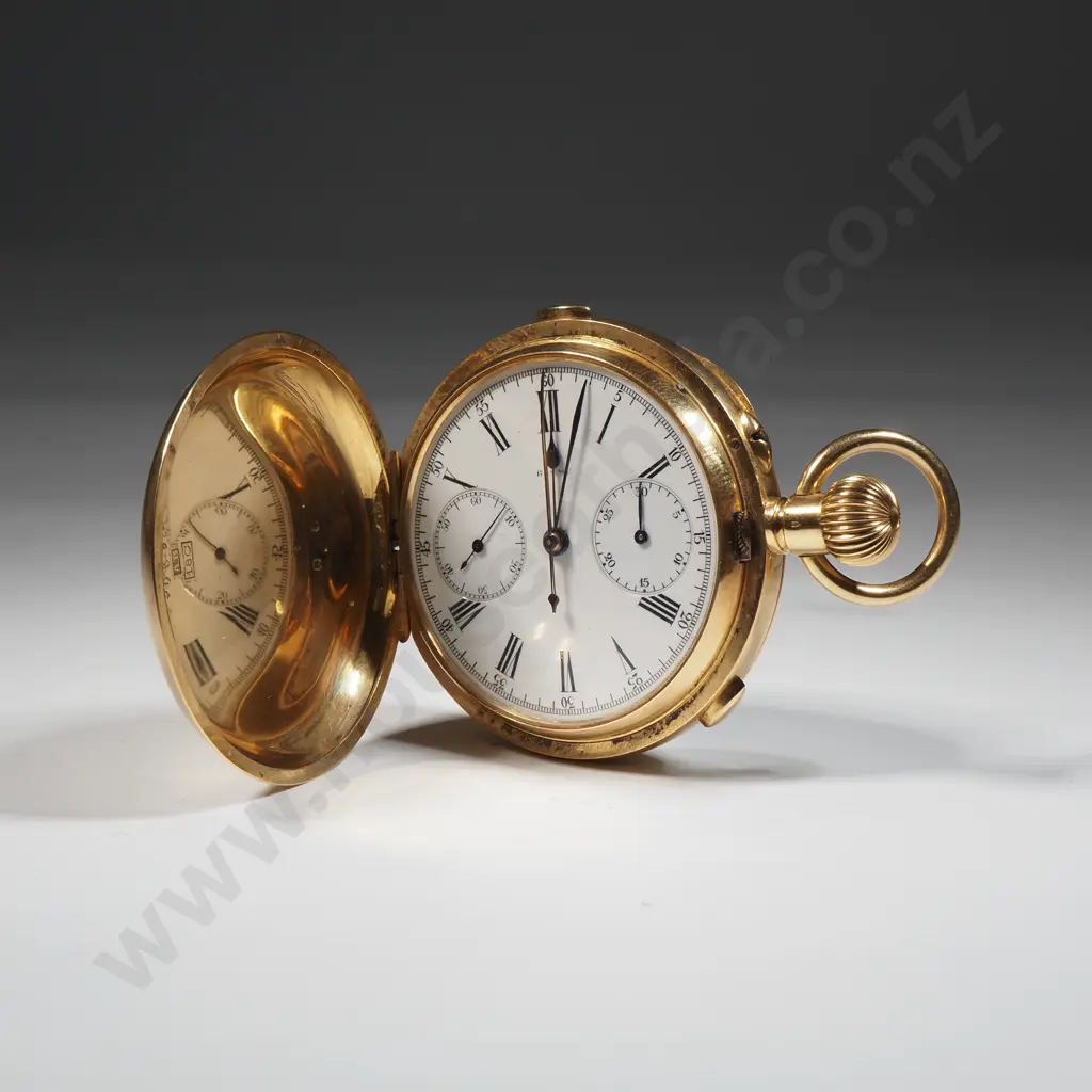 Exceptional Cased 18ct Gold Hunter Pocket Watch Chronometer By Baume London Image 1++