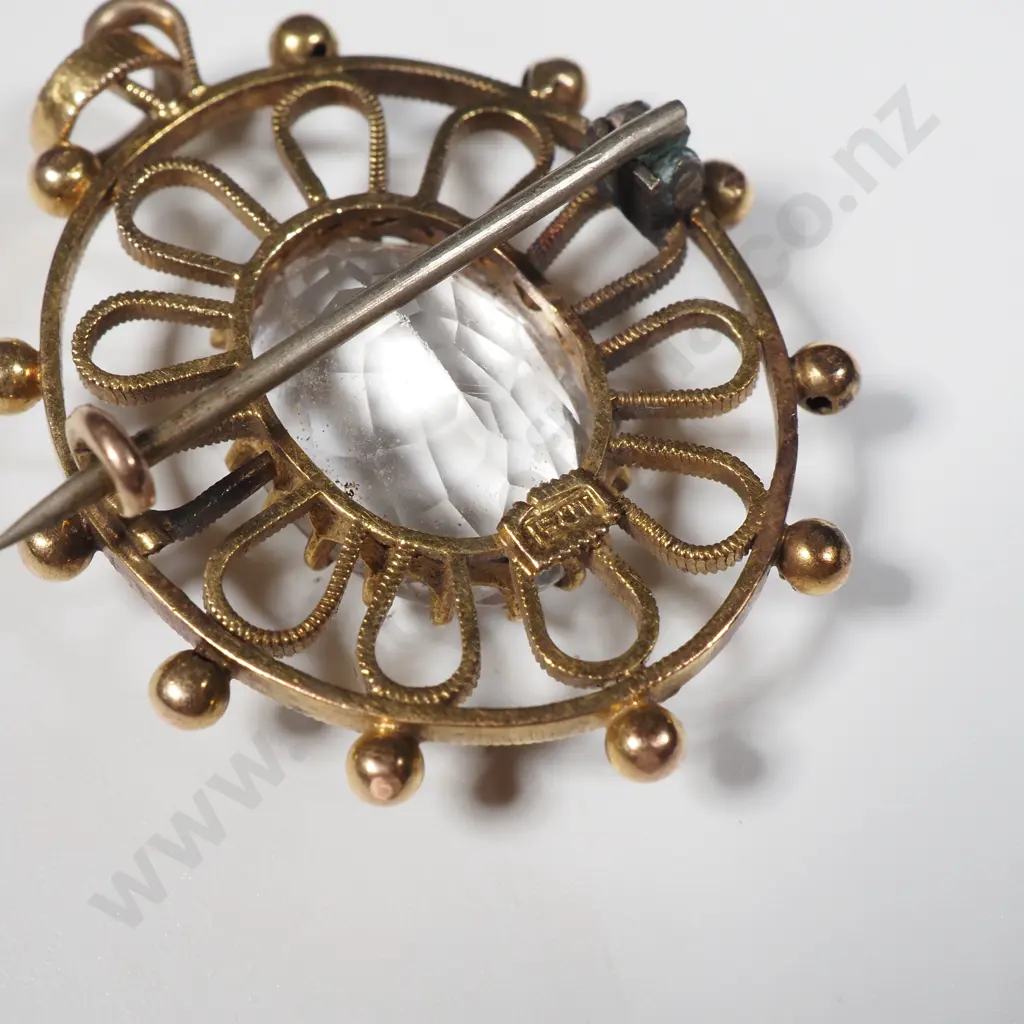 15ct Gold Gemstone Brooch / Pendant Image 1++