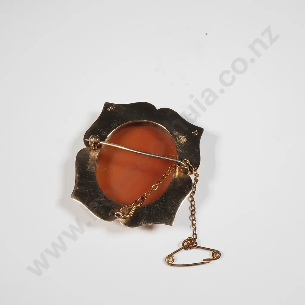 9ct Gold Cameo Brooch Image 1++