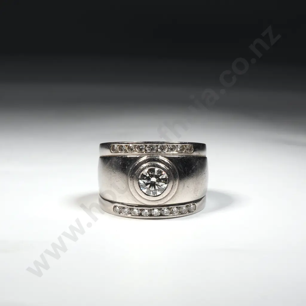 Substantial Half Carat Diamond & Palladium Ring Image 1++