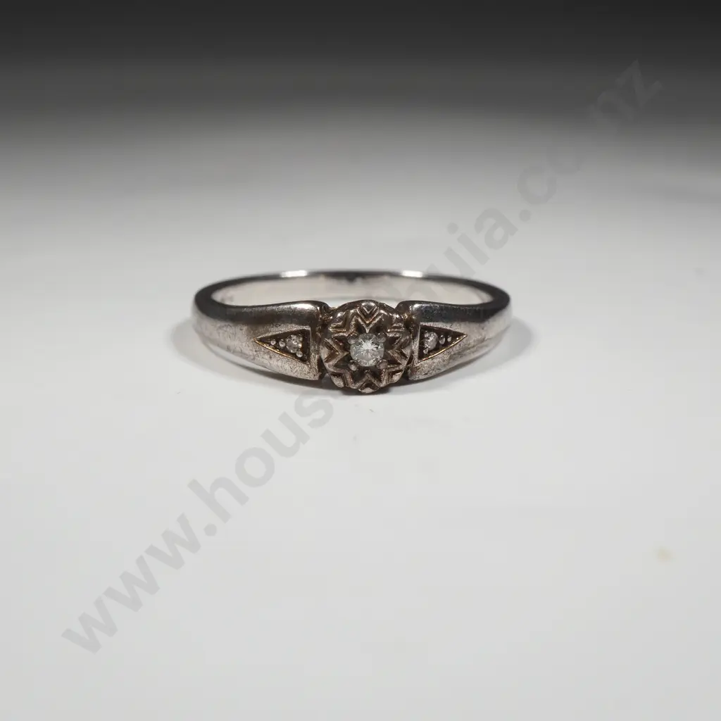 Sterling Silver & Multi Stone Diamond Ring  Image 1++