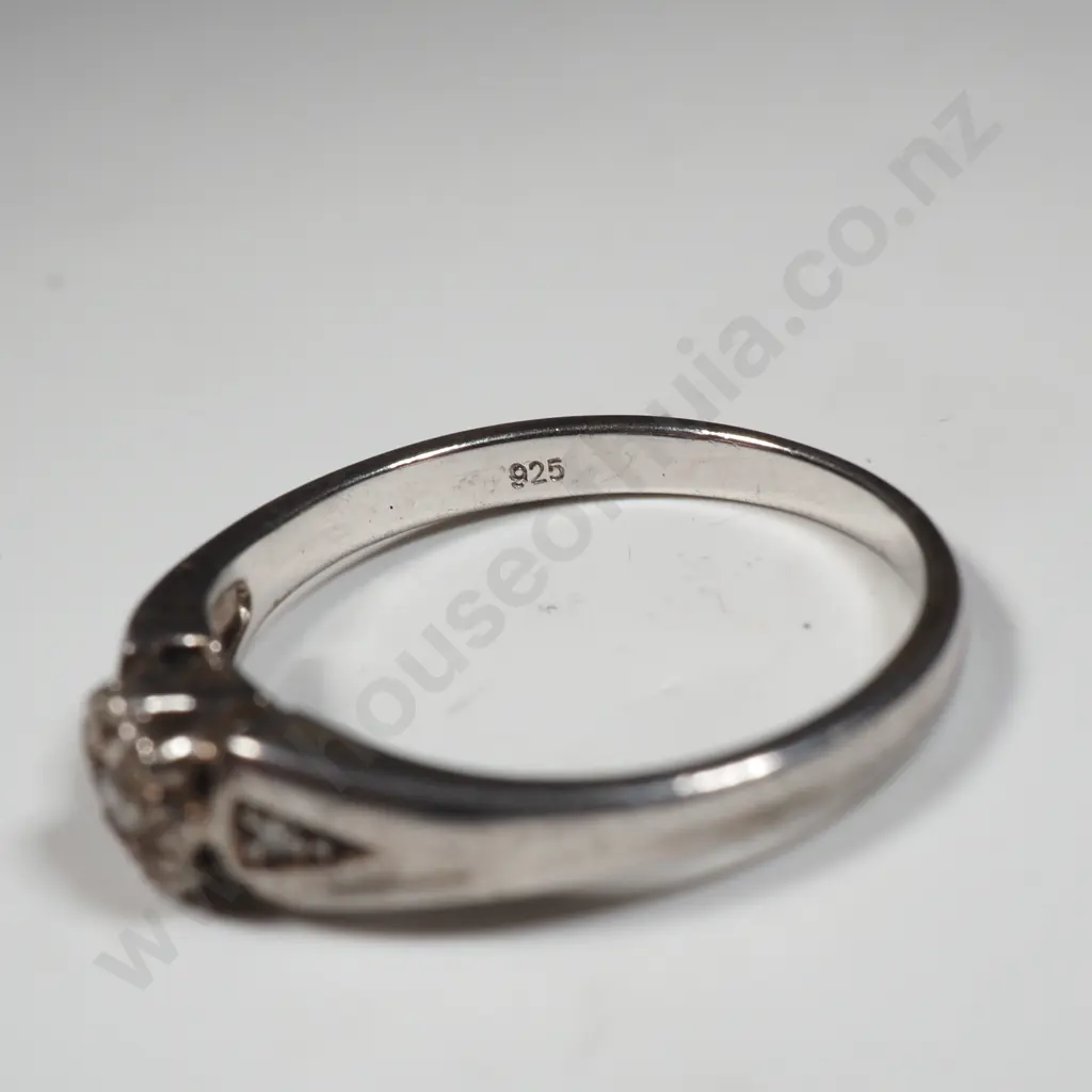 Sterling Silver & Multi Stone Diamond Ring  Image 1++