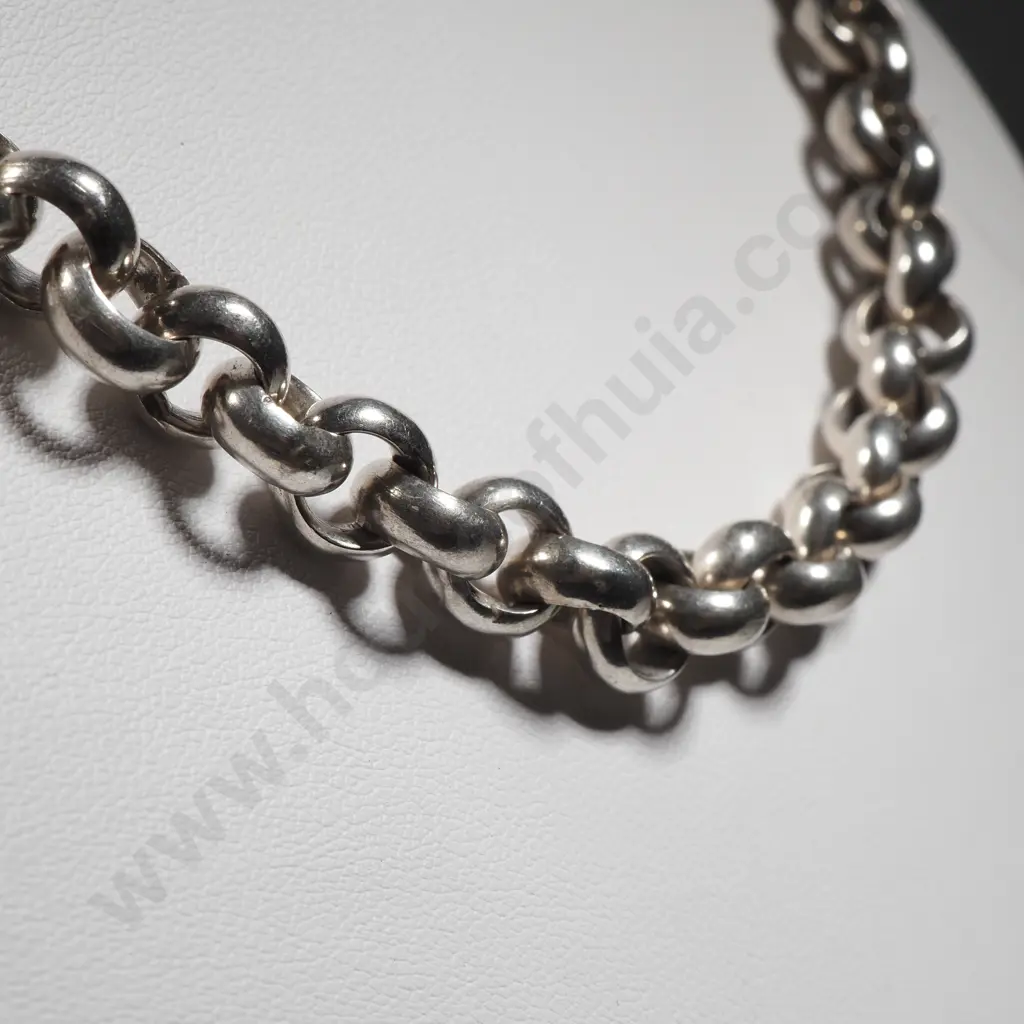 Sterling Silver Chain Link Choker Necklace  Image 1++