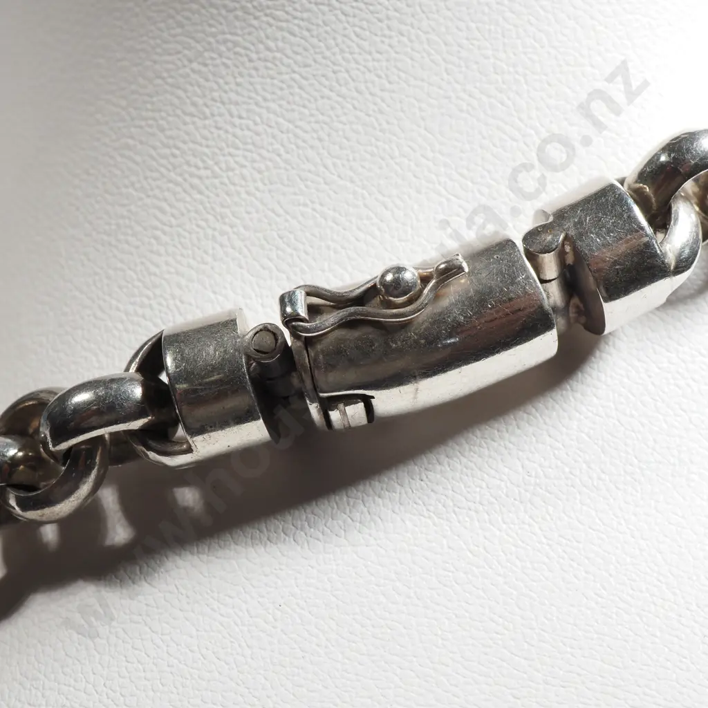 Sterling Silver Chain Link Choker Necklace  Image 1++